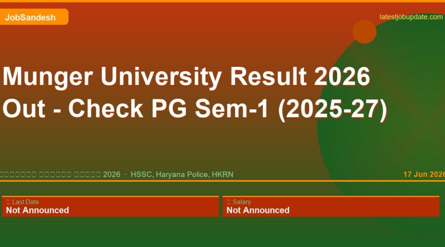 munger university result 2026 2026 — LatestJobUpdate.com