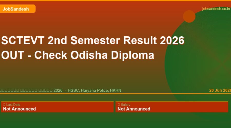 SCTEVT 2nd Semester Result 2026 OUT – Check Odisha Diploma